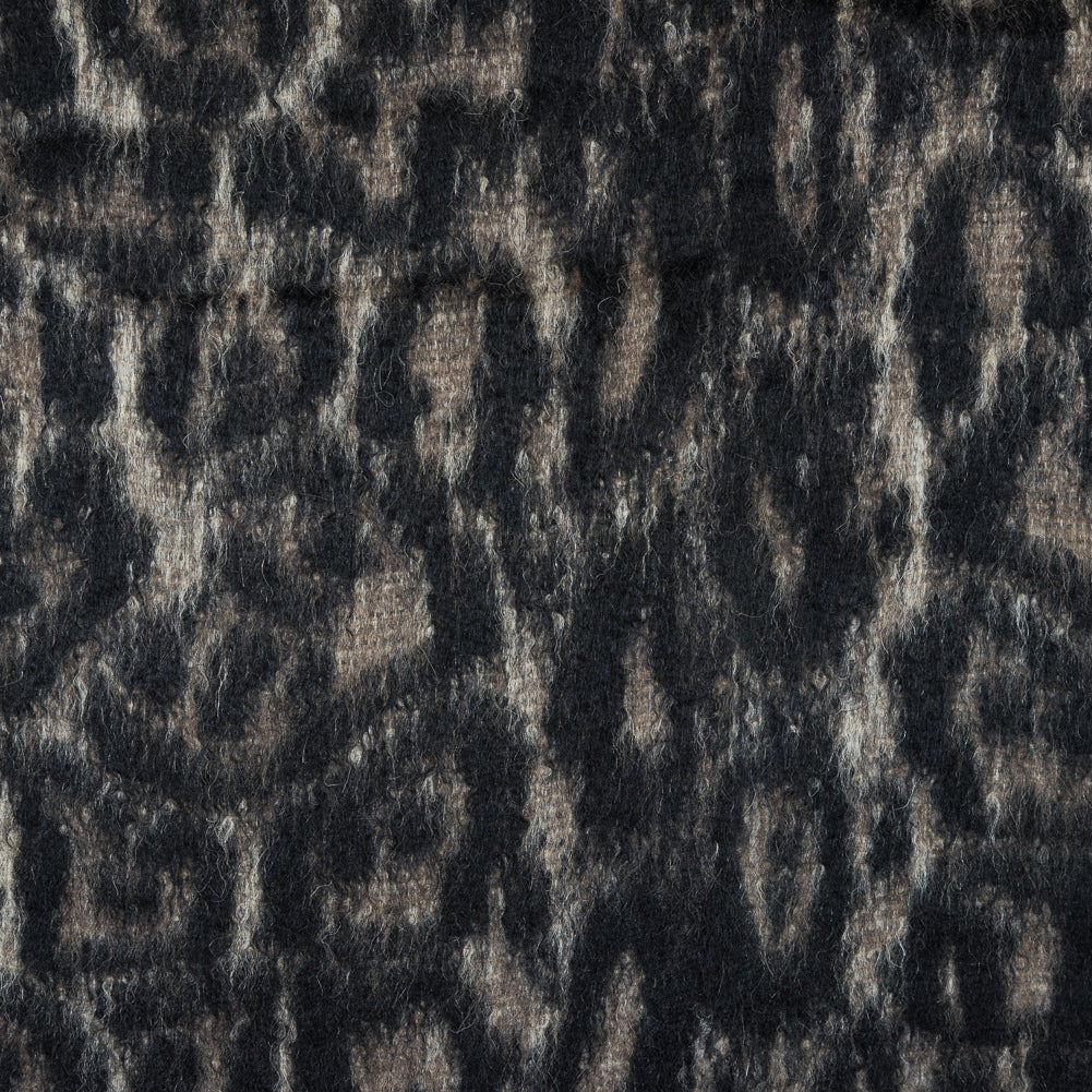 Cavalli Black and Oyster White Animalistic Alpaca Coating - Joann Fabrics