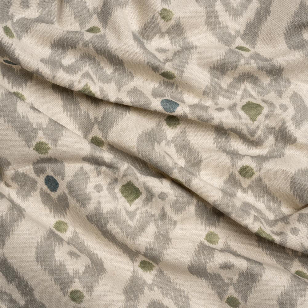 Cotton and Linen Canvas Print - Olive Ikat Geometries - British Imported - Joann Fabrics