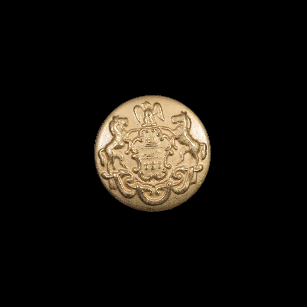 Italian Gold Metal Crest Button - 24L/15mm - Joann Fabrics