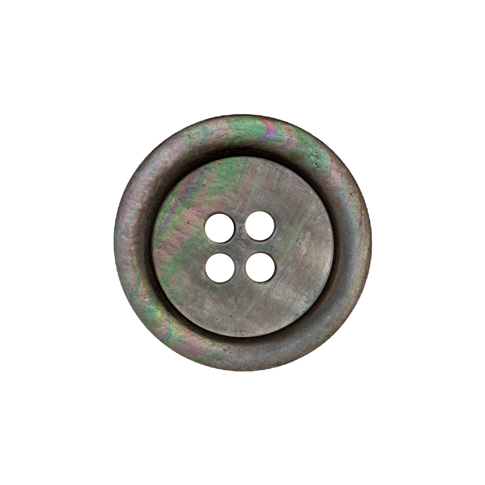 Italian Charcoal Gray, Green and Magenta Iridescent 4-Hole Tire Rim Shell Button - 36L/23mm - Joann Fabrics