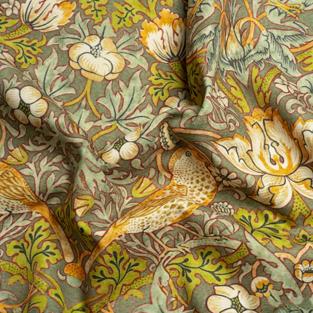 Green Strawberry Thief Printed Micro Chenille - Joann Fabrics