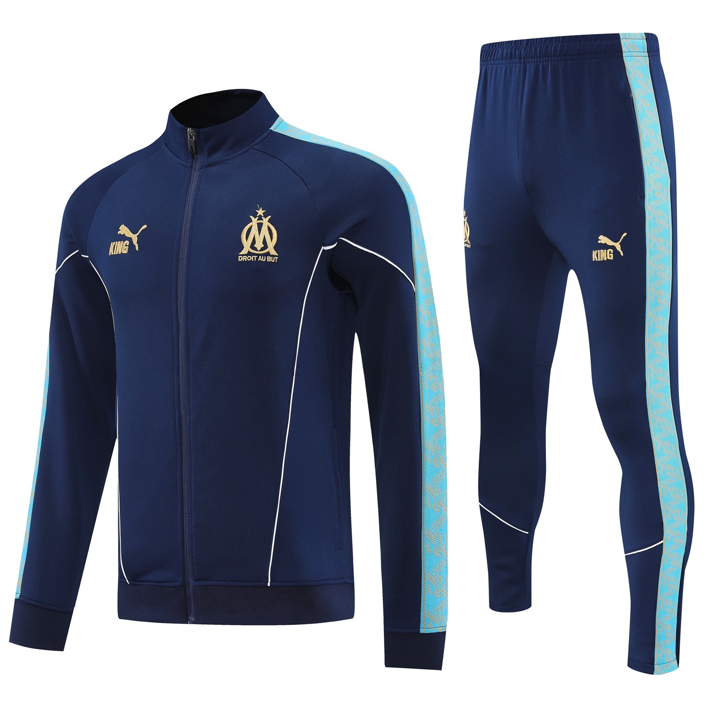 Marseille 25-26 Long Sleeve Training Set - Dark Blue Top & Pants - UnitedFutballJersey