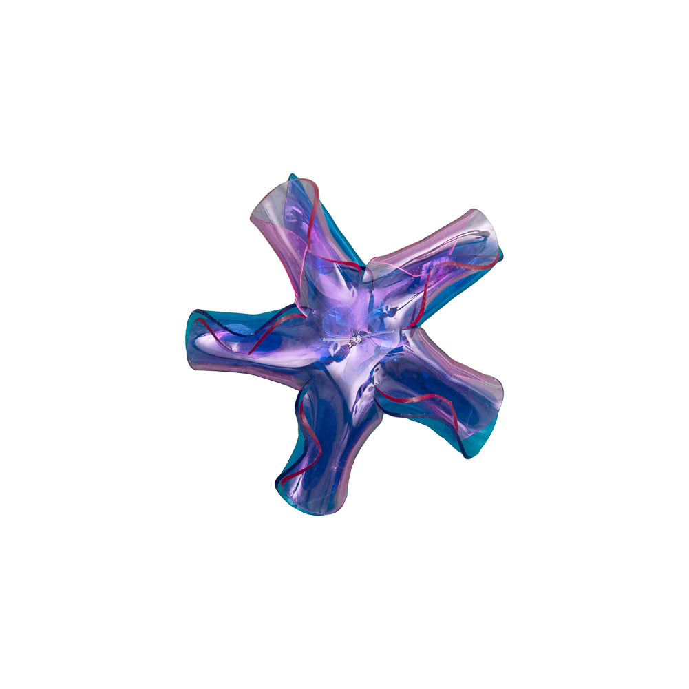 Italian Blue and Pink 3D Flower Applique - 2.875