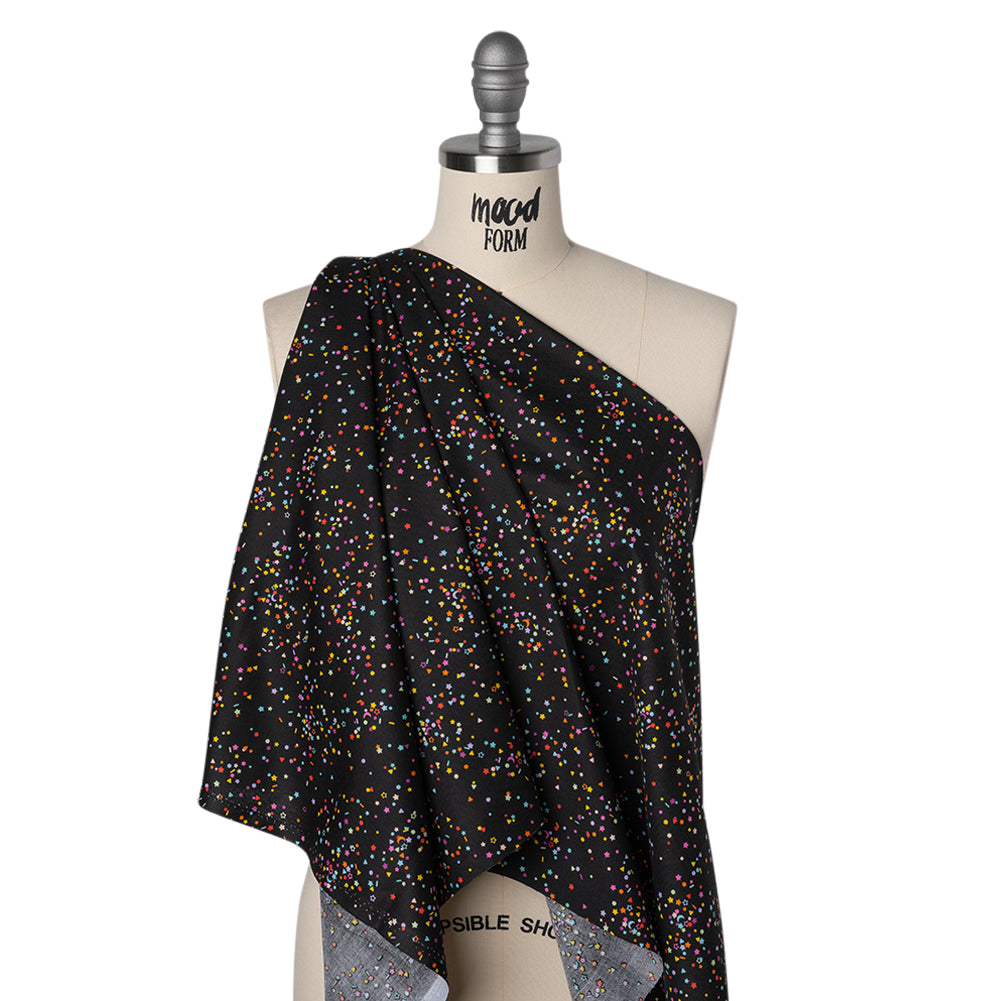 Printed Quilting Cotton by Ghazal Razavi for FIGO Studio - Black and Rainbow Sprinkles - Dusk Collection - Joann Fabrics