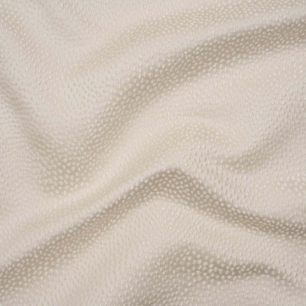 Recycled Polyester Jacquard - Ivory Little All-Over Spots - British Imported - Joann Fabrics
