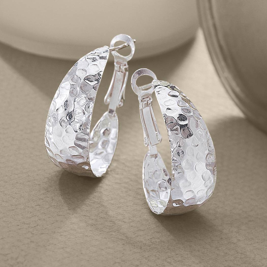 Silverplated Hammered Hoops - Northstyle Catalog