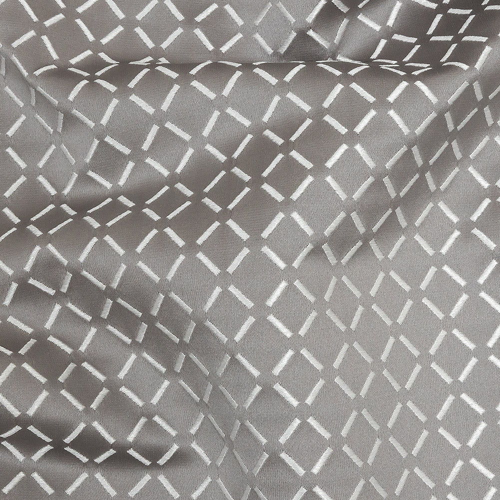 Satin-Faced Jacquard - Graphite Broken Diamonds - British Imported - Joann Fabrics