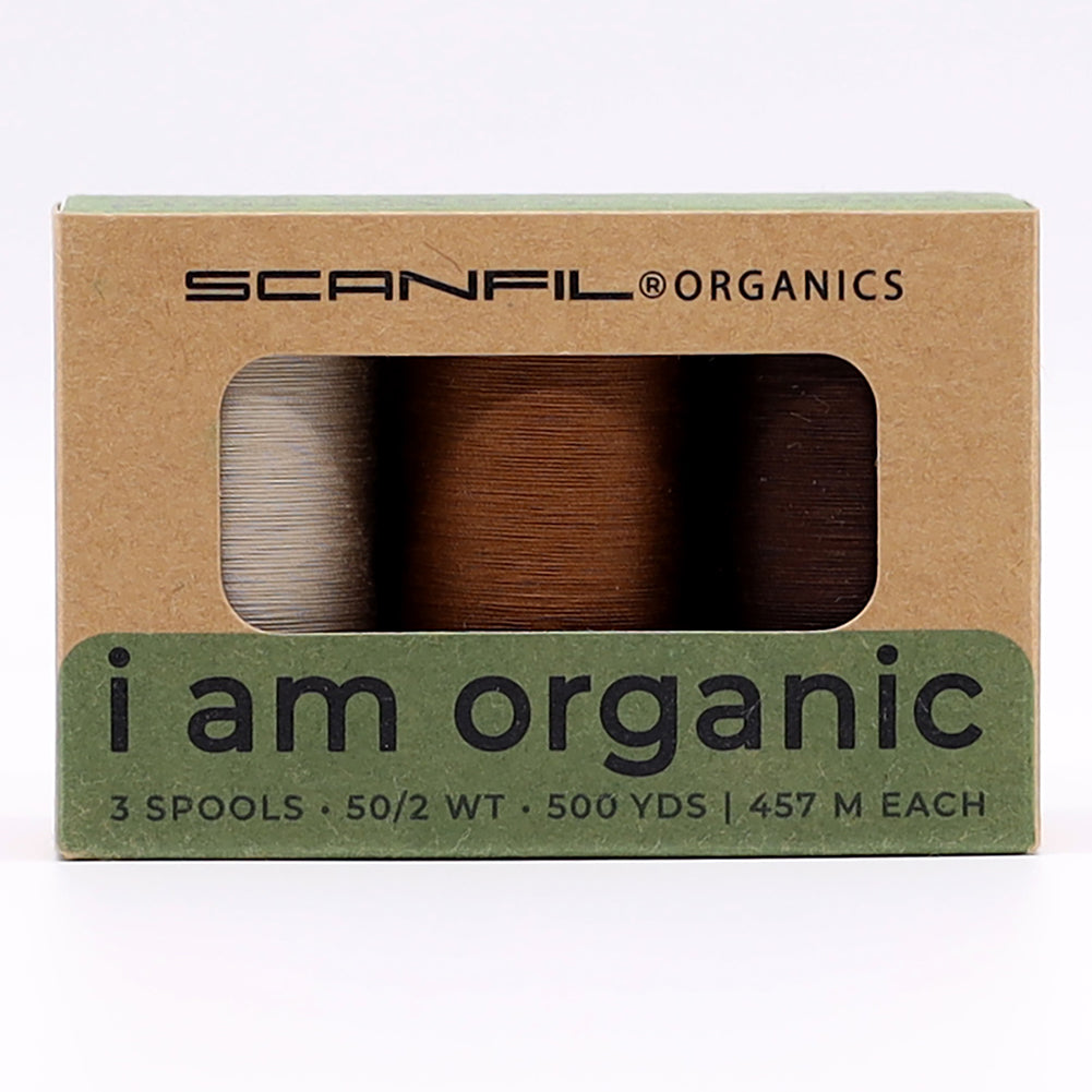 SCANFIL® 50wt Organic Pima Cotton Thread Trio Set - 3ct 500yd Spools - Earthy Browns - Joann Fabrics