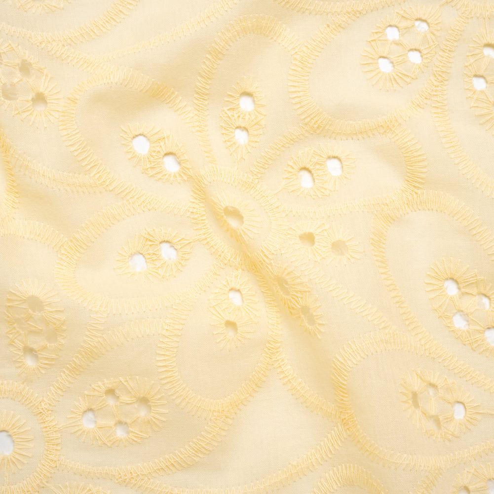 Embroidered Eyelet Cotton Voile - Vanilla Big Flowers - Naomi Collection - Joann Fabrics