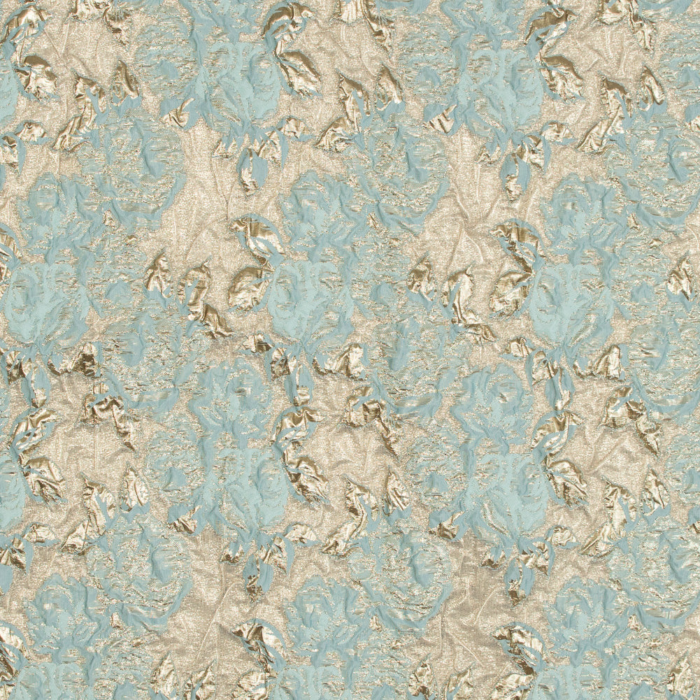 Seafoam Blue Luxury Floral Metallic Brocade - Joann Fabrics