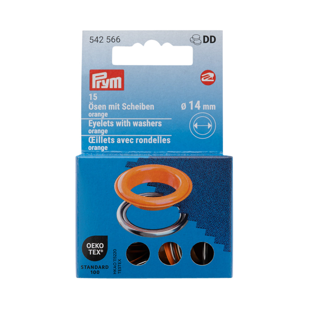 Prym Eyelets with Washers - Orange 14mm - 15pc - Joann Fabrics