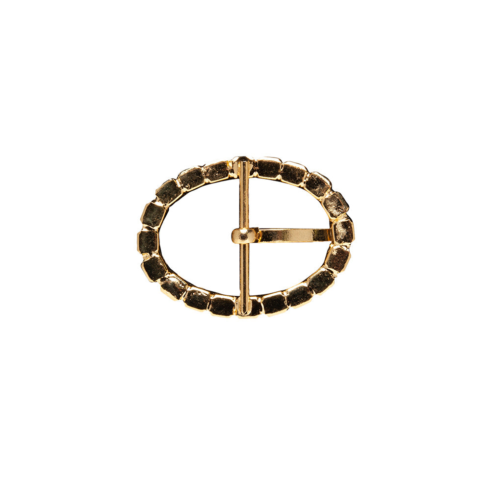 Swarovski Crystal and Gold Oval Rhinestone Buckle - 1.125
