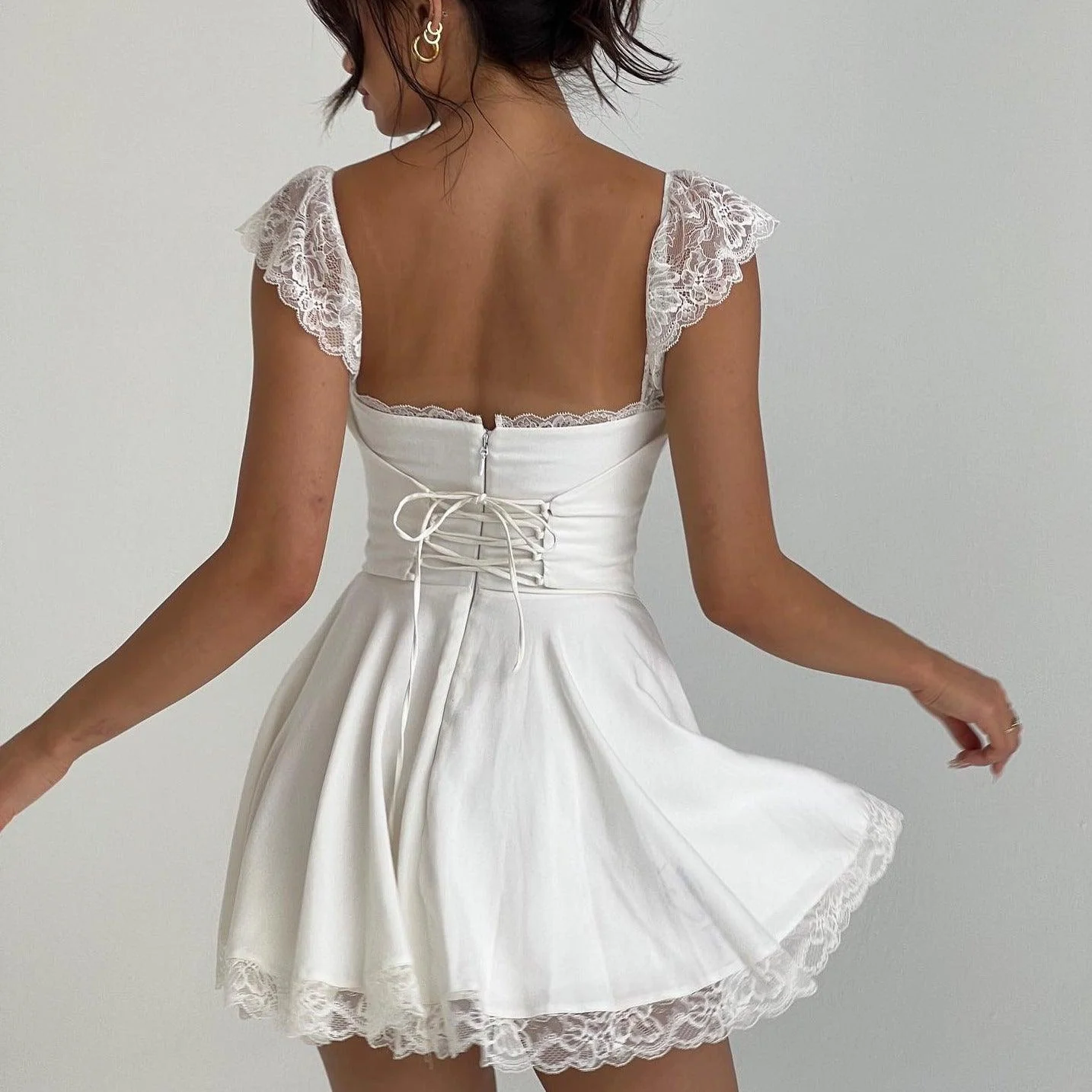Lace n Grace Vintage White Mini Dress