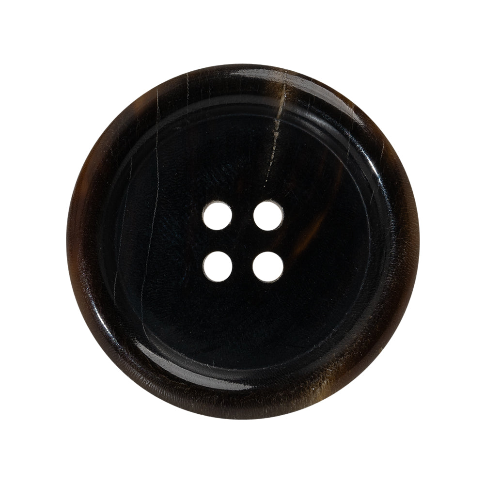 Plastic 4-Hole Button - 44L/28mm - Dark Brown and Beige Lines Rolled Rim - Joann Fabrics