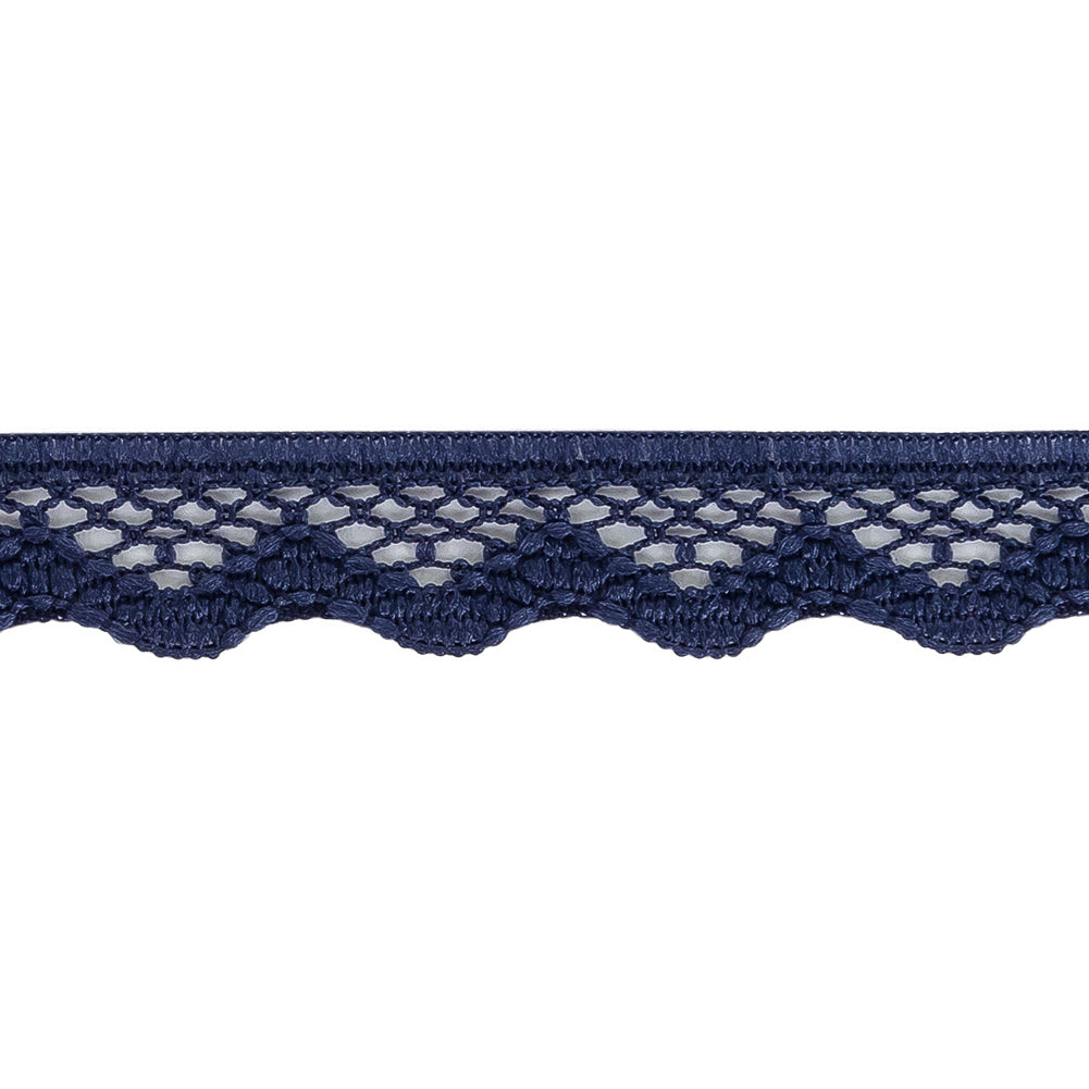Black Iris Scalloped Edge Lace Geometric Trimming - 0.5
