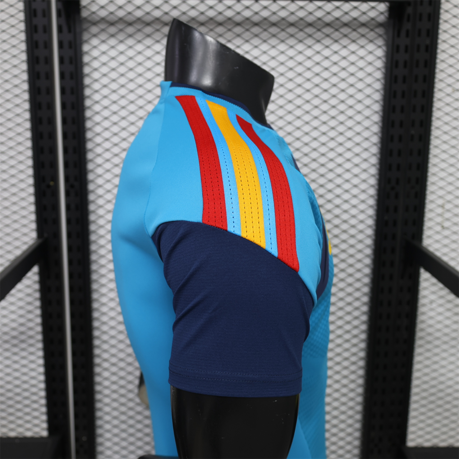 Spain 2026 Light Blue Black Training Jersey - Player Version - UnitedFutballJersey