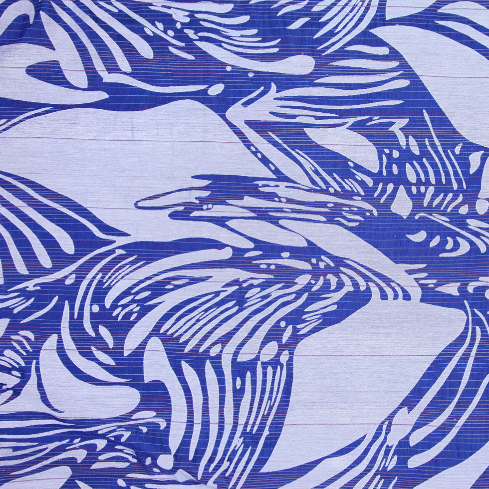 Blue and White Embroidered and Striped Voile - Joann Fabrics