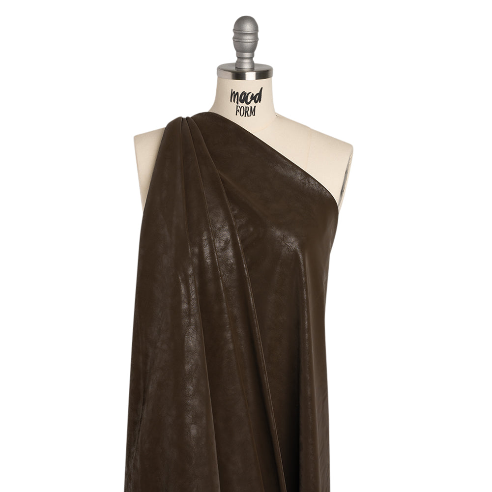 Yaya Han Soft Stretch Faux Leather/Pleather - Distressed Dark Brown with Brushed Backing - Cosplay Collection - Joann Fabrics