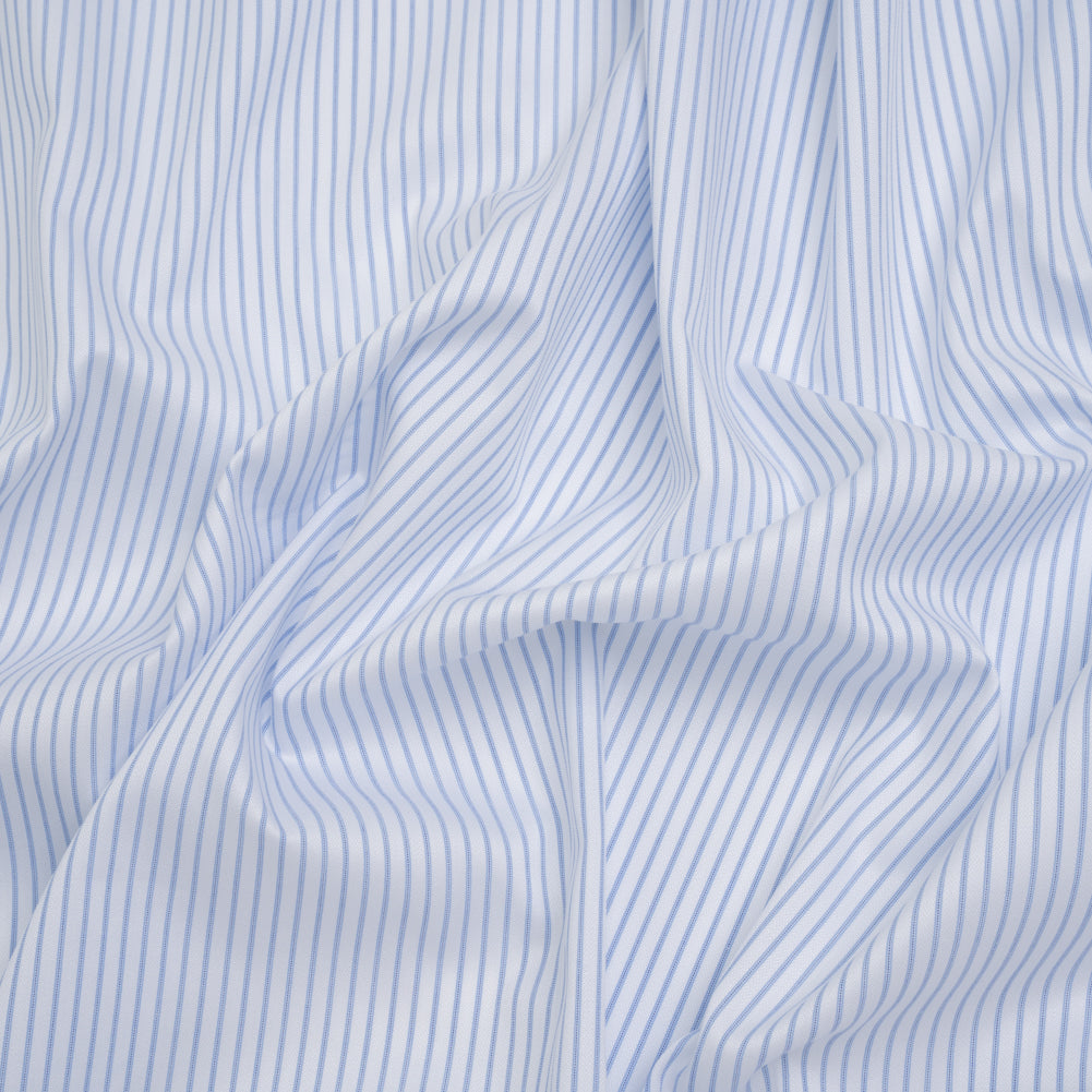 Tiny Herringbone Cotton Twill Shirting - Light Blue and White Stripes - Deadstock - Joann Fabrics