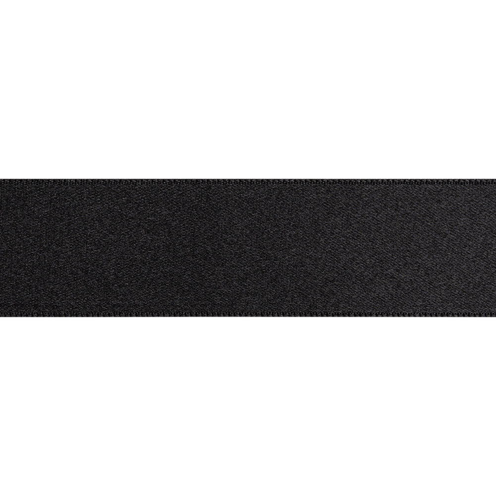 Black Double Face French Satin Ribbon - 1