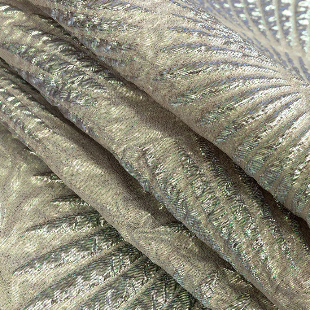 Metallic Iridescent Gold, Mint and Pink Abstract Luxury Brocade - Joann Fabrics