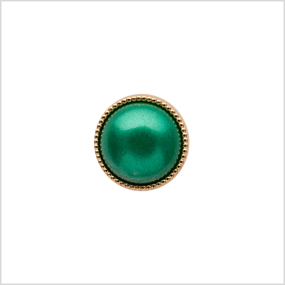 Italian Green/Gold Shank Back Button - 18L/11.5mm - Joann Fabrics