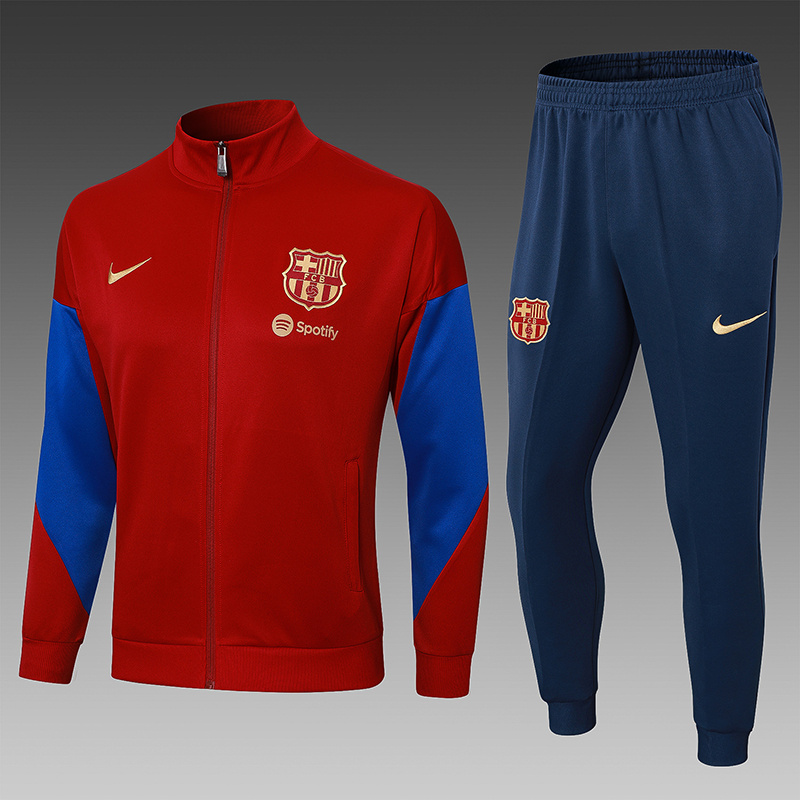 2024/2025 Barcelona Half-Pull Training Suit Red Jersey Set