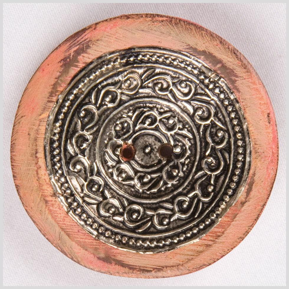 Light Orange and Silver Foiled 2-Hole Coconut Button - 74L/47mm - Joann Fabrics