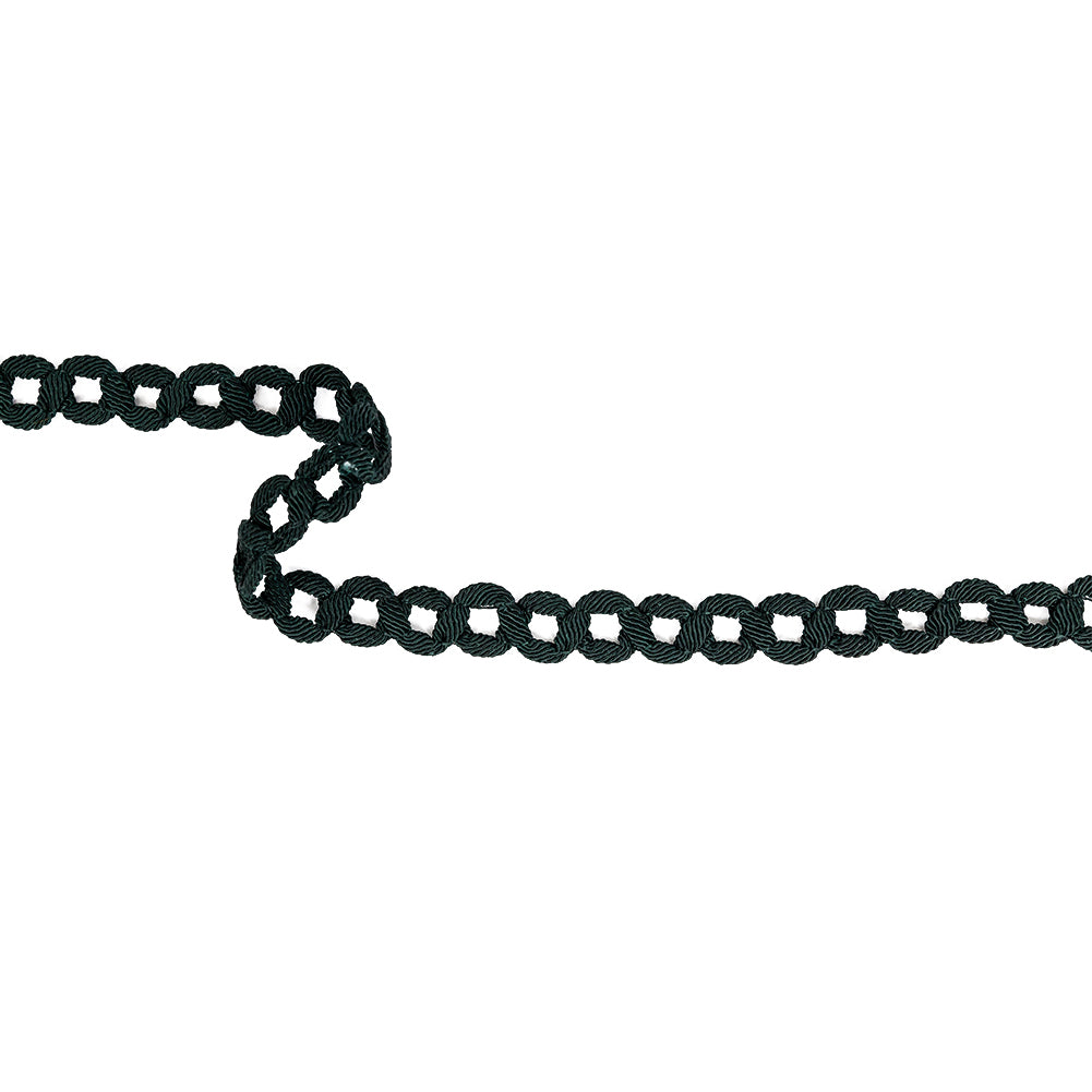 Deep Emerald Braided Circle Chain Trim - 0.75
