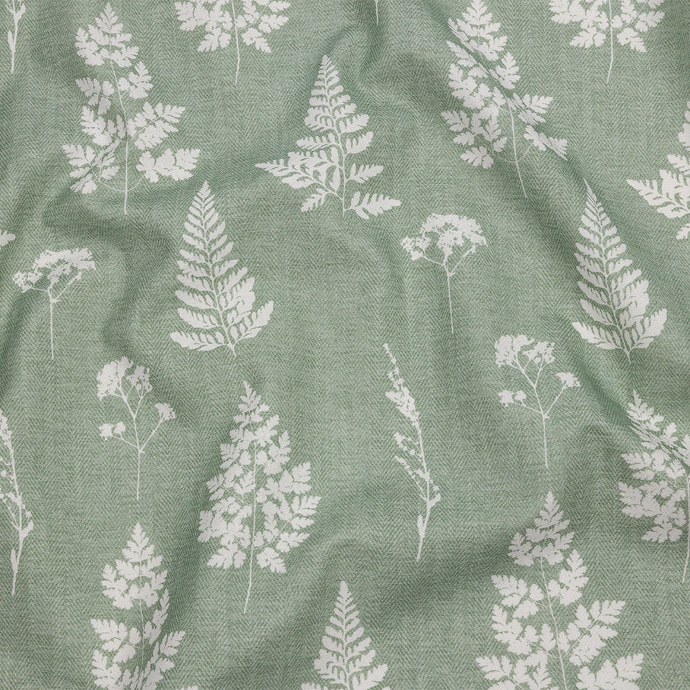 Cotton Canvas Print - Sage Botanical Silhouettes - British Imported - Joann Fabrics