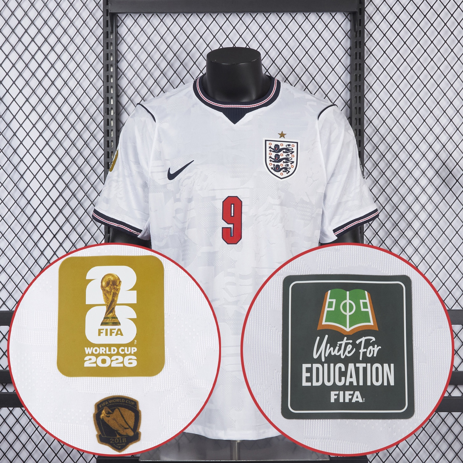 【KANE # 9】England 2026 Home Jersey - Player Version - UnitedFutballJersey