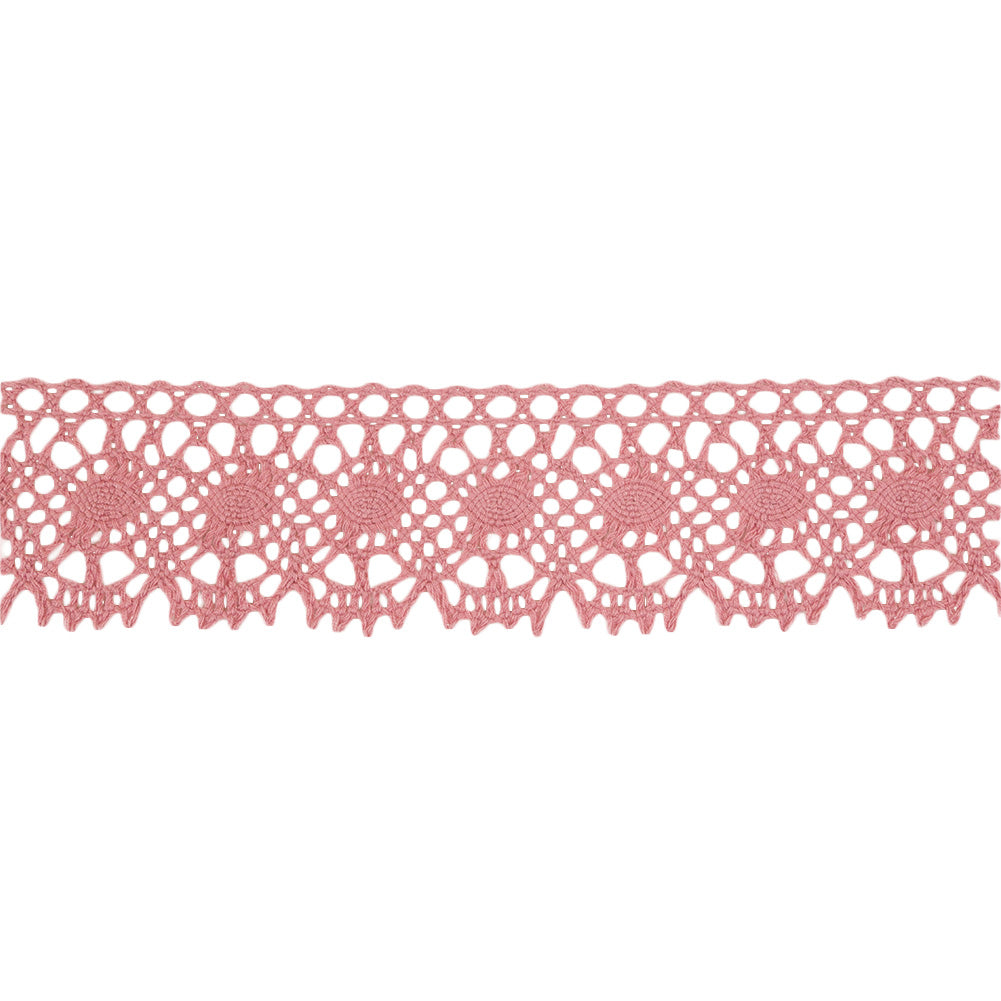 Dusty Rose Scalloped Classic Crochet Lace Trim - 2