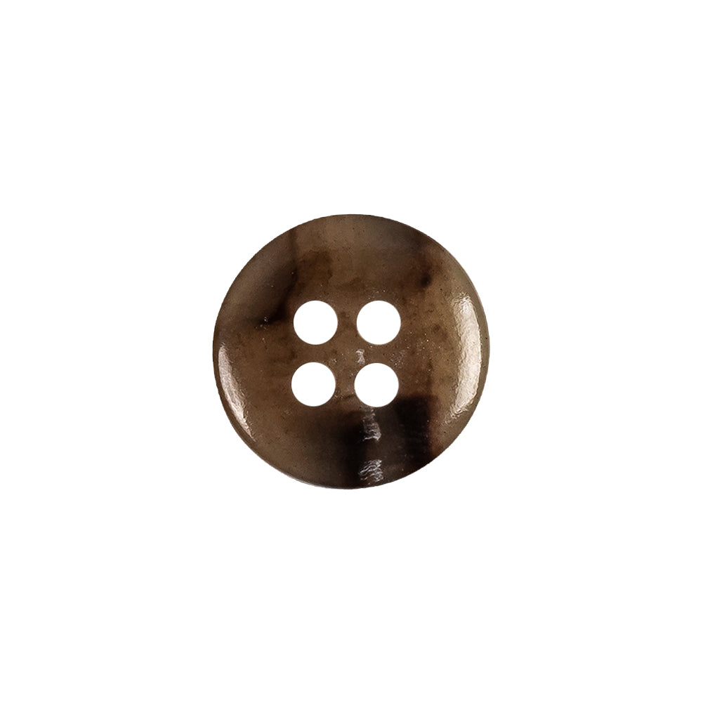 Tan and Brown Mottled Semitransparent 4-Hole Rolled Rim Plastic Button - 24L/15mm - Joann Fabrics