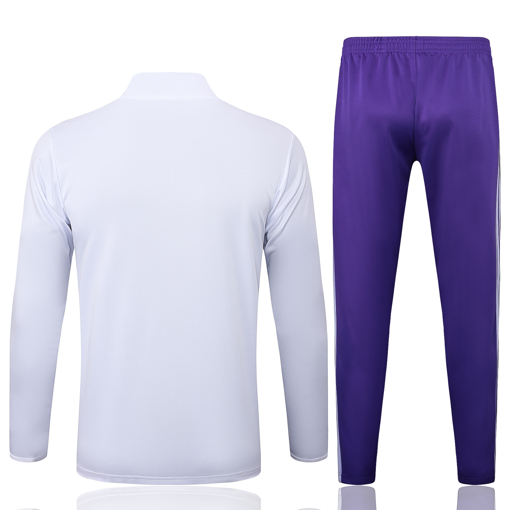 2025-2026 Real Madrid Retro White Half-Pull Training Suit Football Shirt 1:1 Thai Quality Set 02