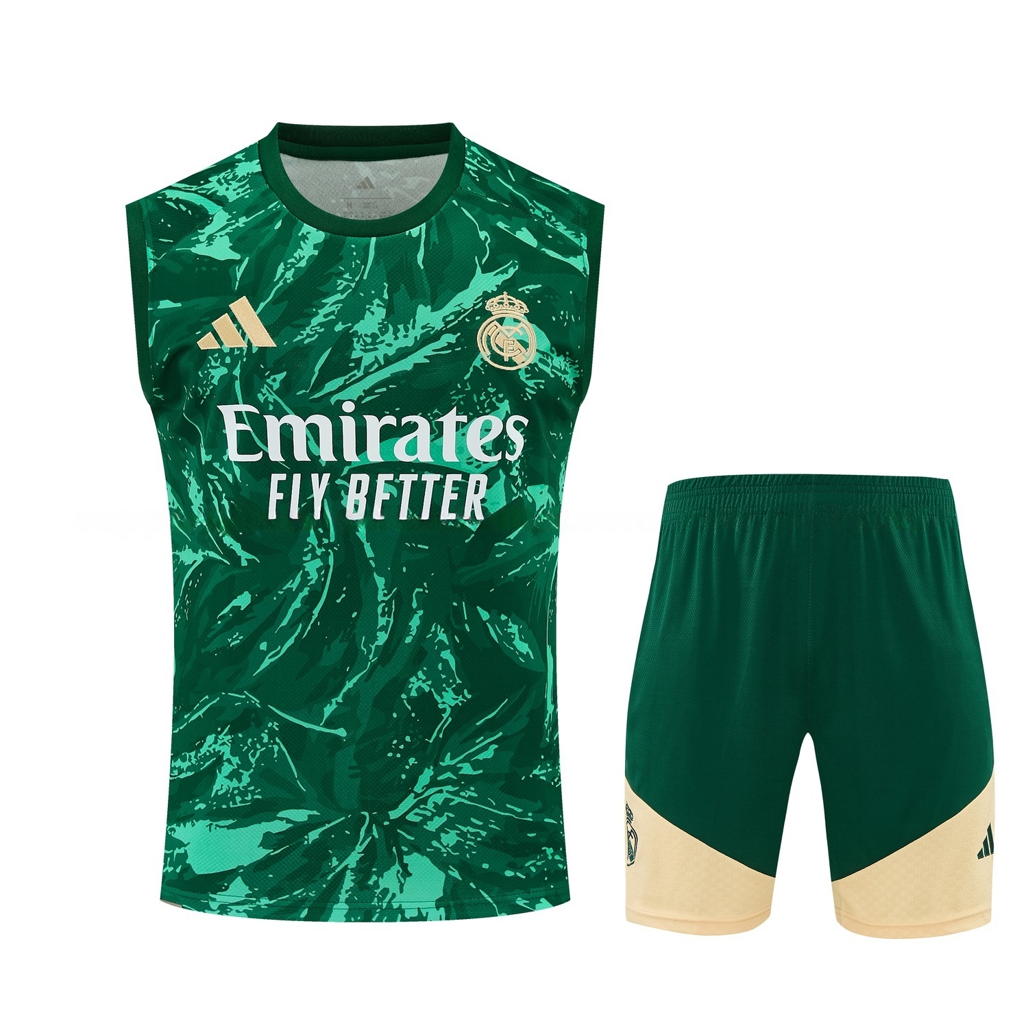 Real Madrid 26-27 Vest Training Set - Green Camouflage Vest and Green Shorts - UnitedFutballJersey