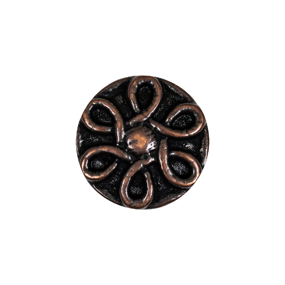 Antique Copper Knotted Floral Metal Shank Back Button - 32L/20mm - Joann Fabrics
