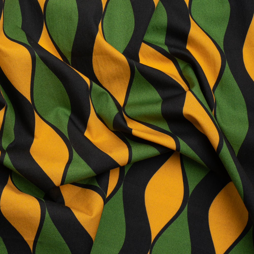 Cotton Poplin Print - Green and Gold Waves - Mood Exclusive Mayfield Falls - Joann Fabrics
