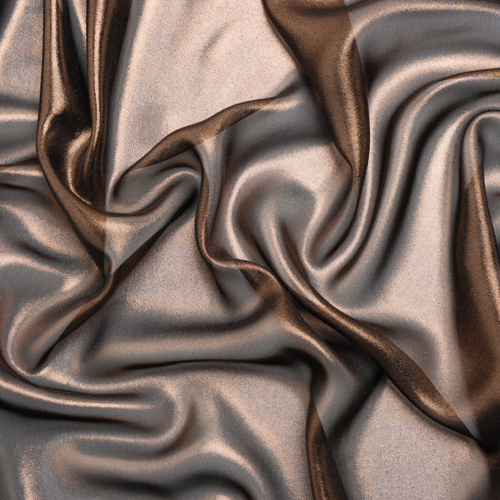 Liquid Sheen Metallic Polyester Chiffon - Copper on Black - Liquid Sheen Chiffon Collection - Joann Fabrics