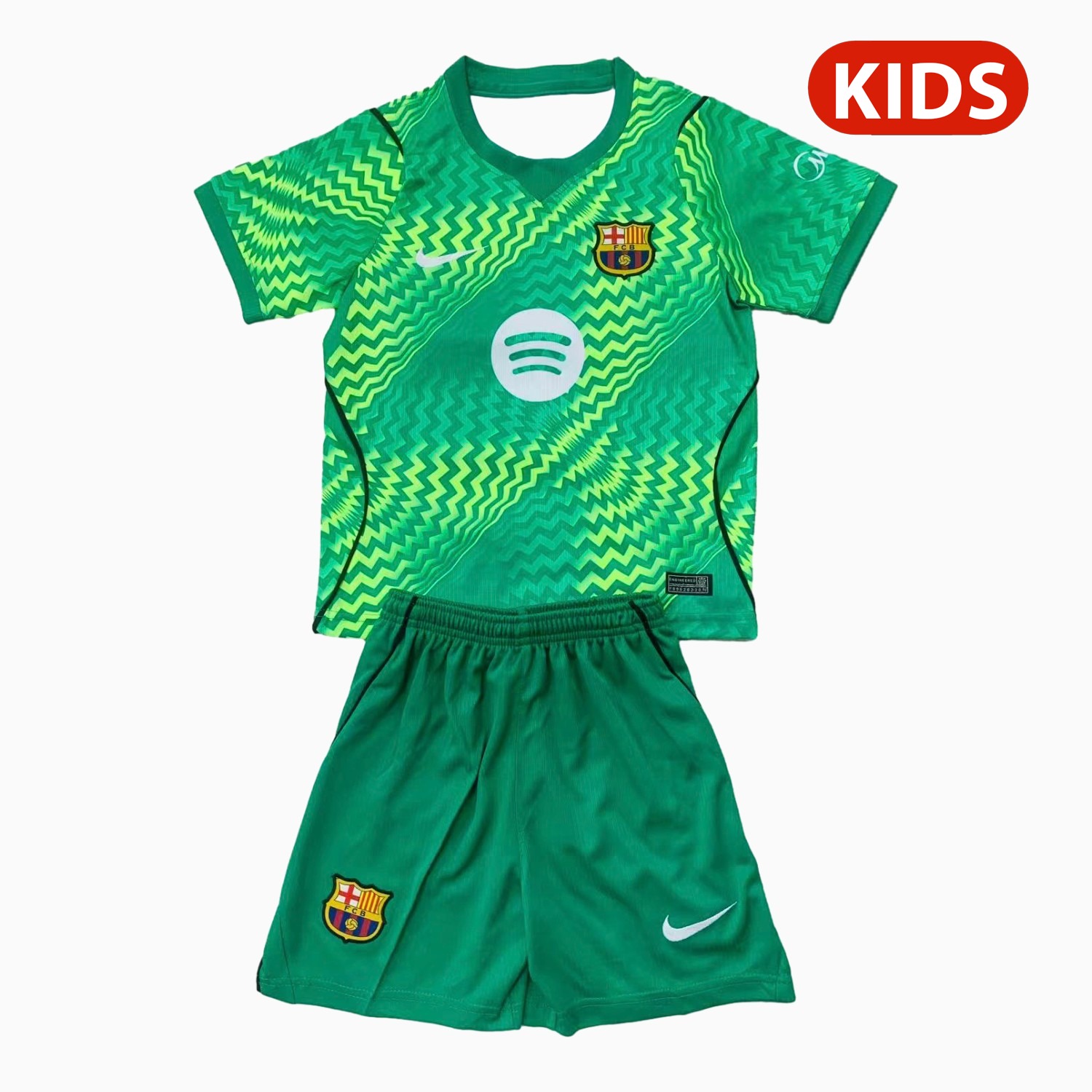 Barcelona 26-27 Green Goalkeeper Kids Kit - UnitedFutballJersey
