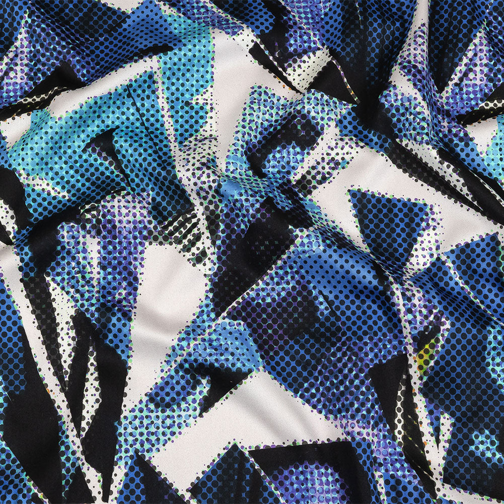 Stretch Cotton Sateen - Blue Abstract - Tangled Up in Blue Print - Mood Exclusive Indigo Collection - Joann Fabrics
