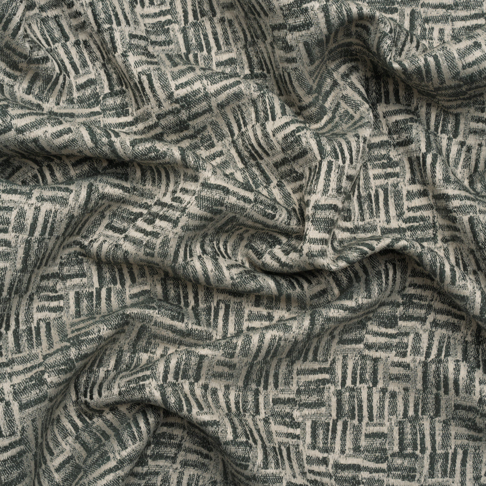 Recycled Polyester and Cotton Drapery Jacquard - Marine Little Lines - British Imported - Joann Fabrics
