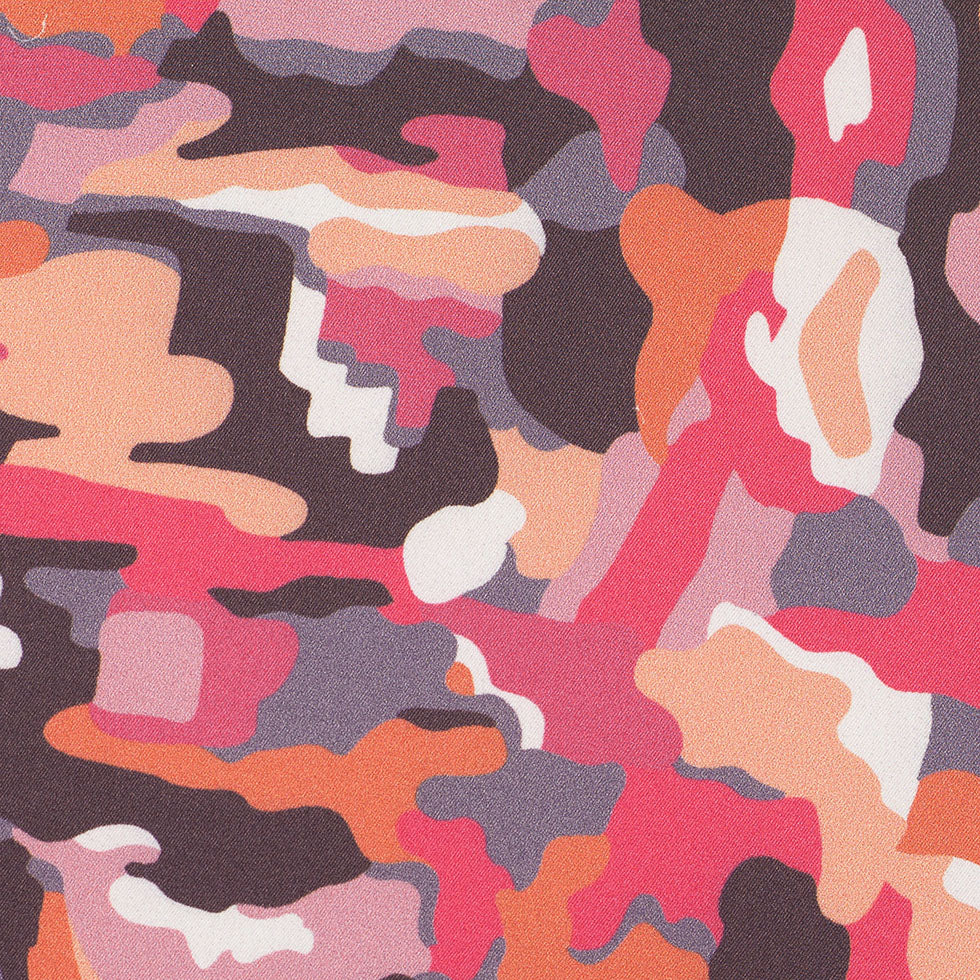 NYC Designer Peach Camo Poly Charmeuse - Joann Fabrics