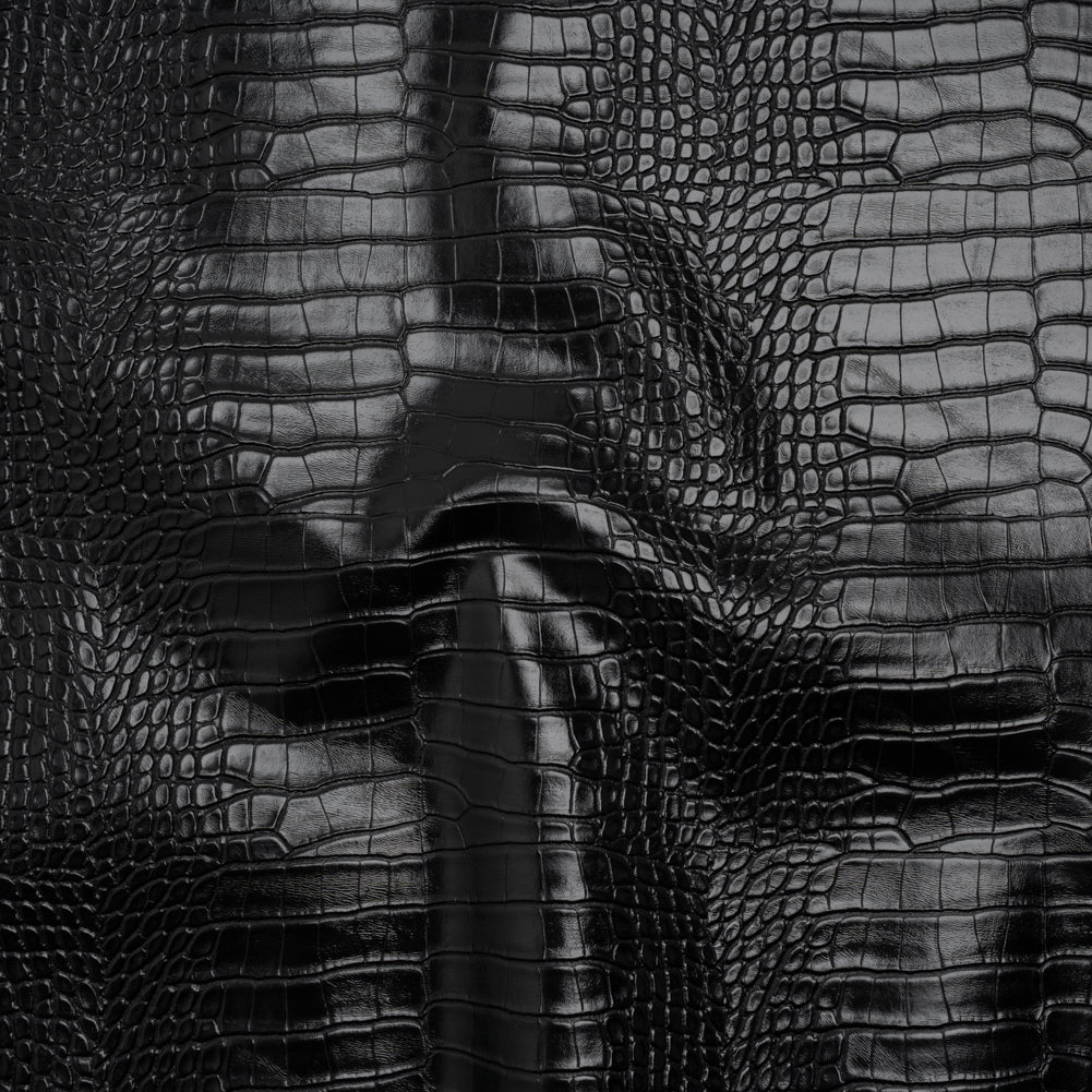 Crocodile Faux Leather Vinyl - Black - Kristin Collection - Joann Fabrics