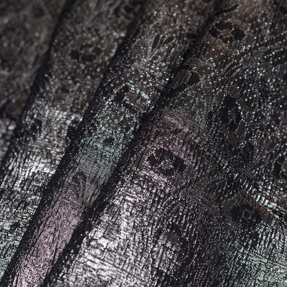 Black/White/Silver Metallic Polyester-Nylon Brocade - Joann Fabrics