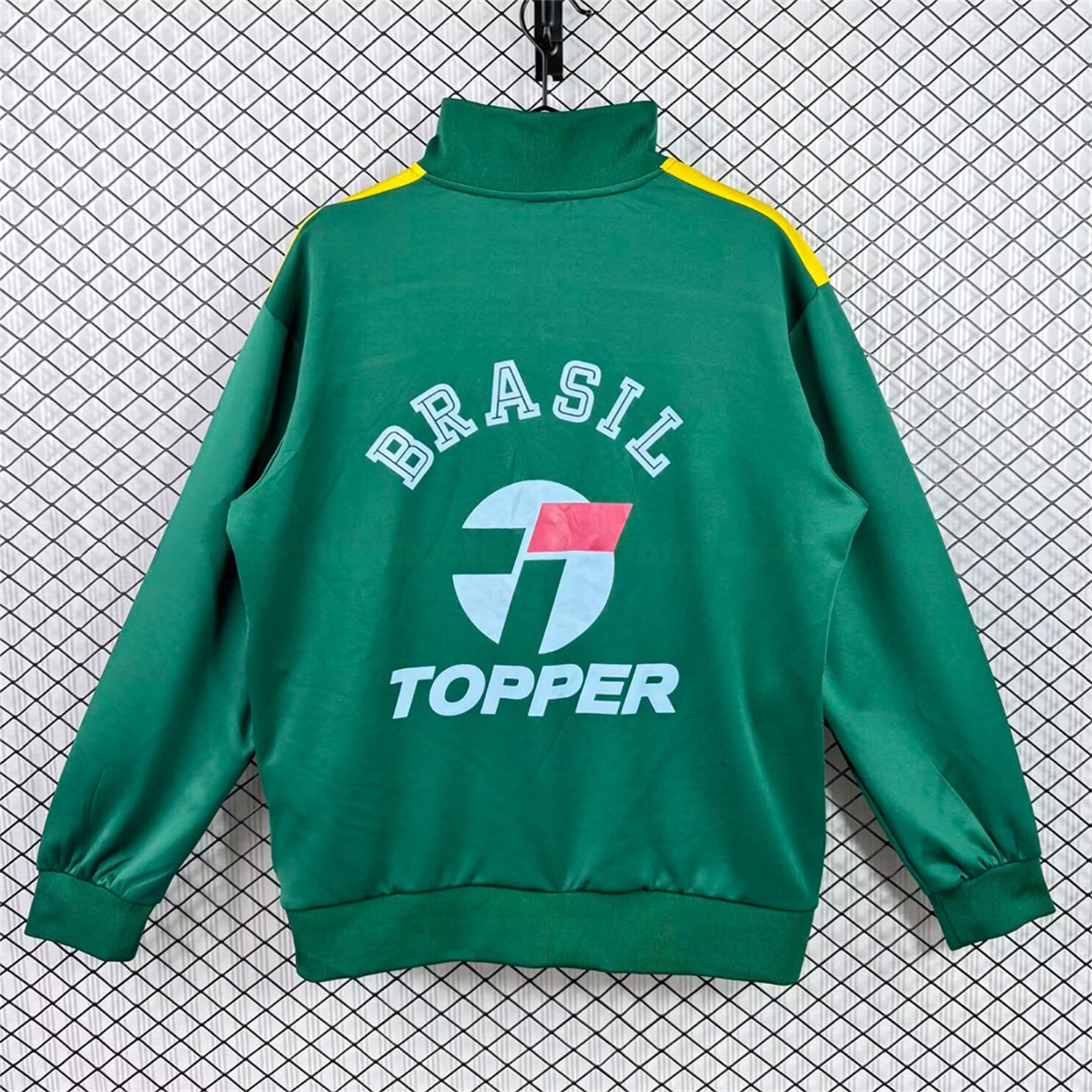 Retro Brazil 1982 Green With Yellow Band Windbreaker Jacket - UnitedFutballJersey