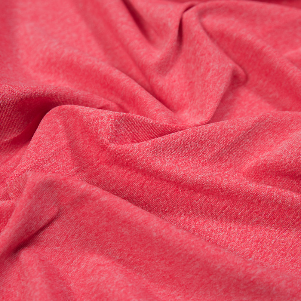 Stretch Performance Jersey - Heathered Neon Coral - Joann Fabrics