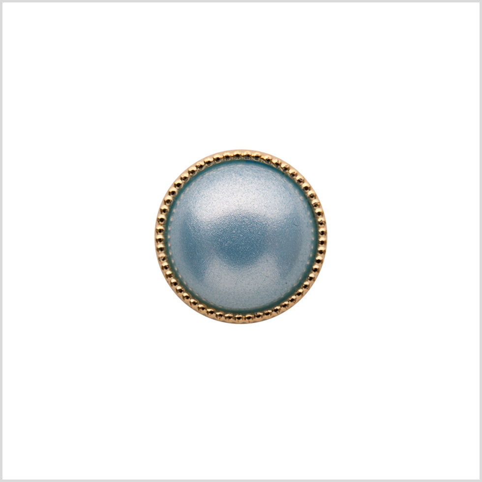 Italian Light Blue and Gold Edged Shank Back Button - 20L/12.5mm - Joann Fabrics