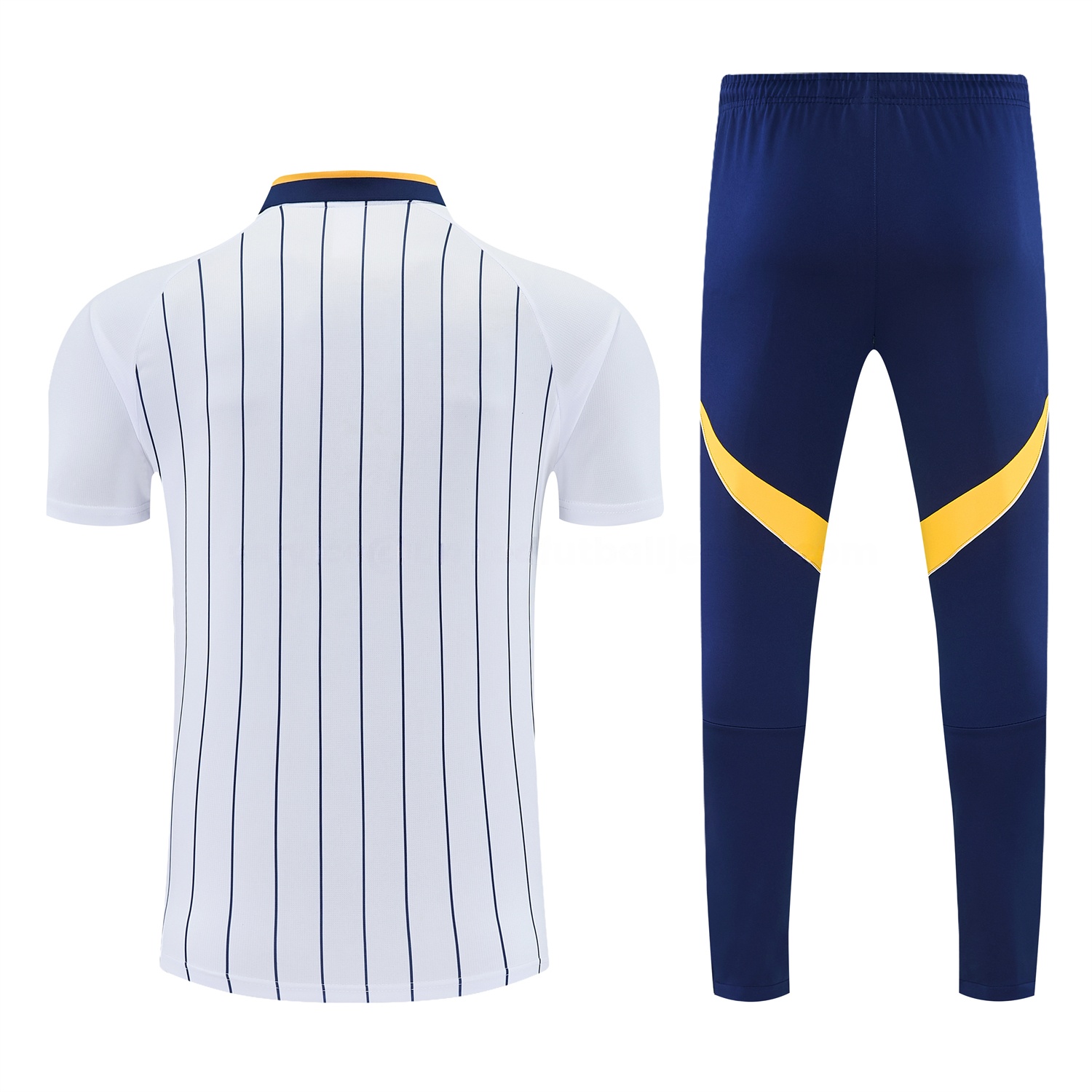 Boca Juniors 25-26 POLO Short-Sleeve Training Set - White Top and Dark Blue Pants - UnitedFutballJersey