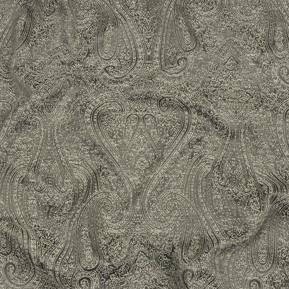 Cotton and Recycled Polyester Drapery Jacquard - Graphite Delicate Paisley - British Imported - Joann Fabrics