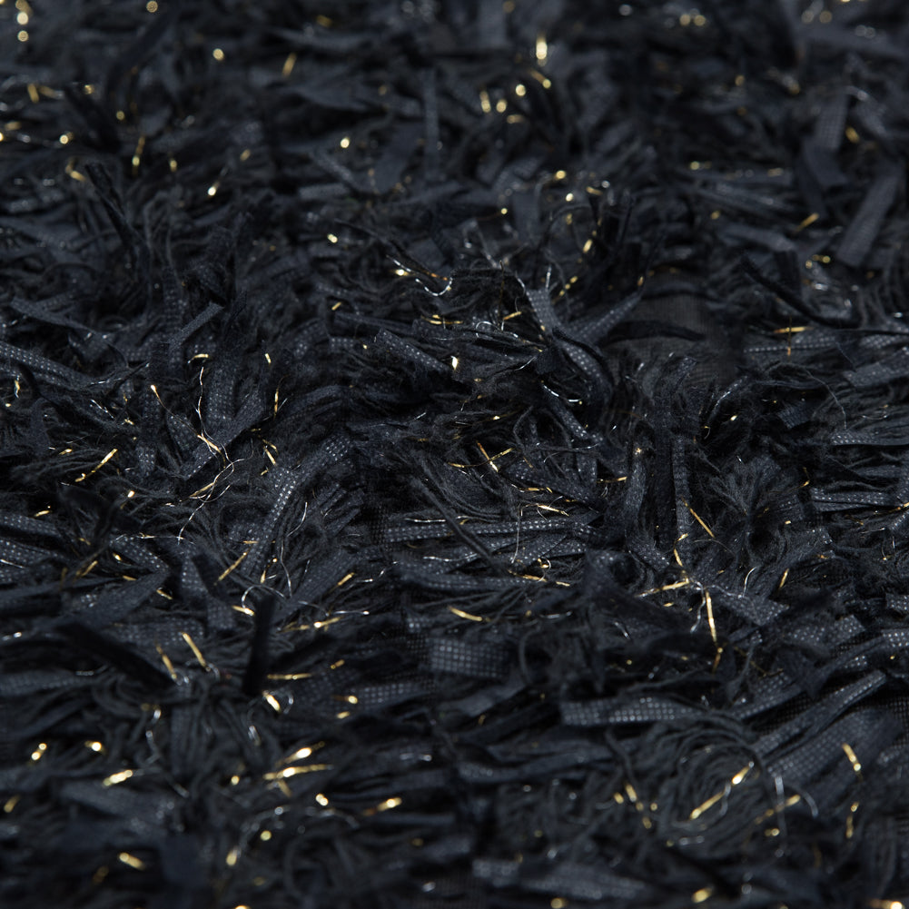 Black and Metallic Gold Fringe Fabric - Joann Fabrics